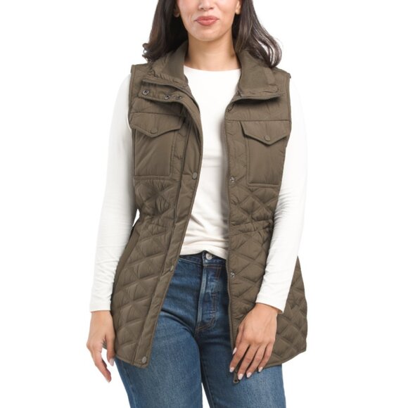 BERNARDO Olive Quilted Vest